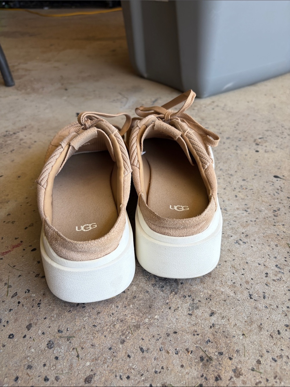 UGG Women's Tan Suede & Ribbed Knit Platform Slip On Sneakers - Picture 5 of 5